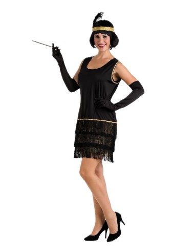 Costume Charleston Noir Taille M | Costumes pour Adultes Le Roi du Carnaval